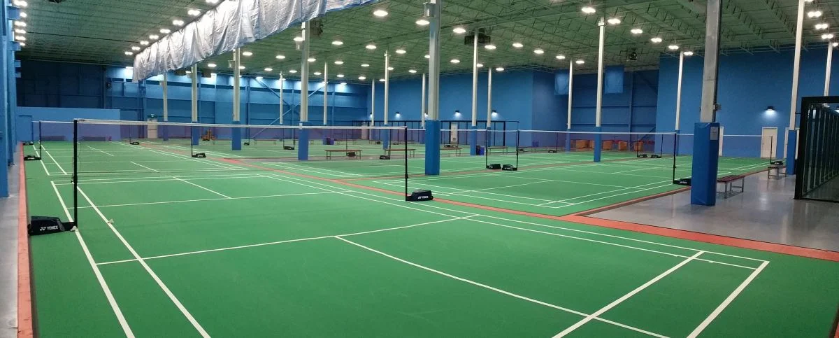 Indoor badminton courts at Epic Sports in Scarborough