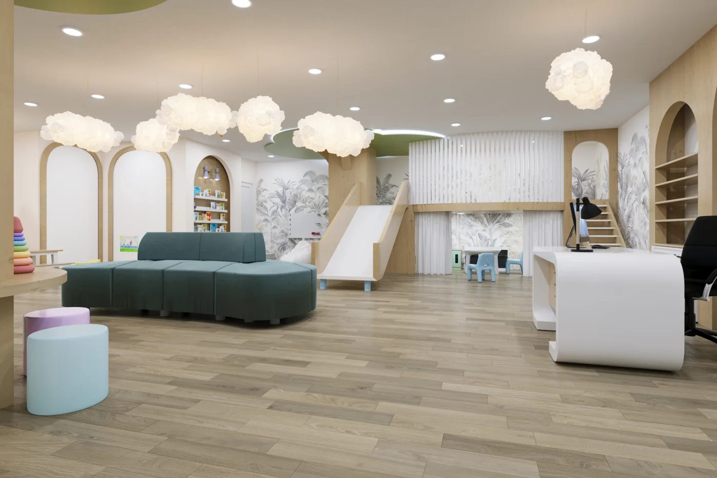 A bright family recreation room at Chelsea Hotel Toronto