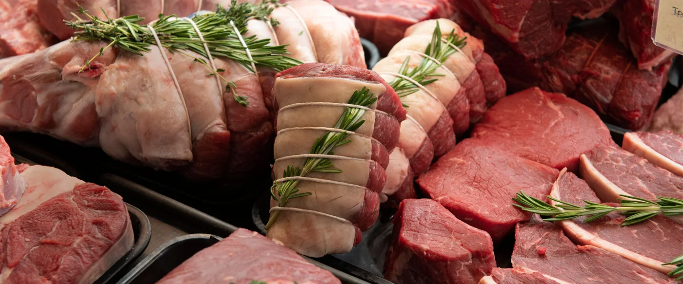 Cuts of meat arranged at Sanagan’s Meat Locker