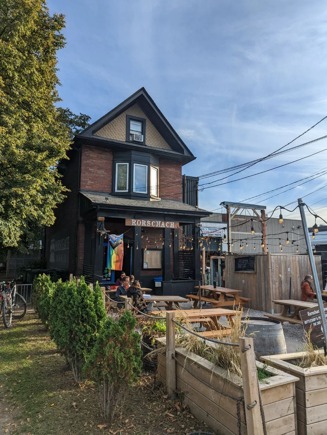 Rorschach Brewing building and outdoor seating
