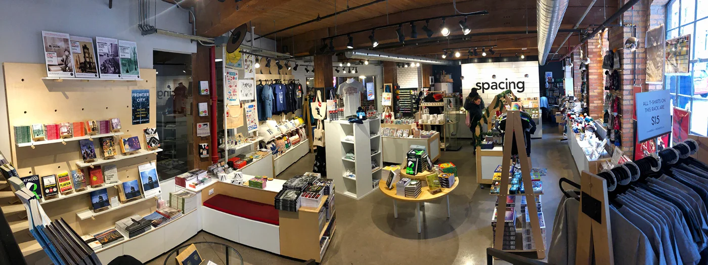 Prints, clothing and Toronto goods inside Spacing Store