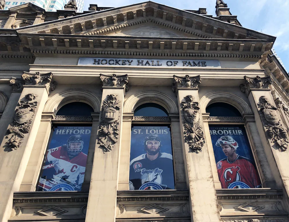 The historic Hockey Hall of Fame building facade