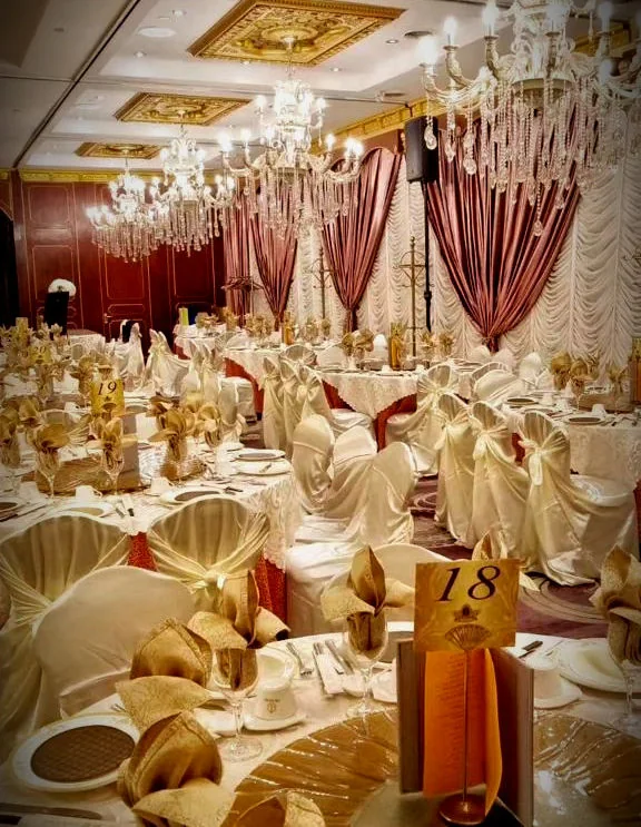 Tables dressed for an event at Casa Victoria