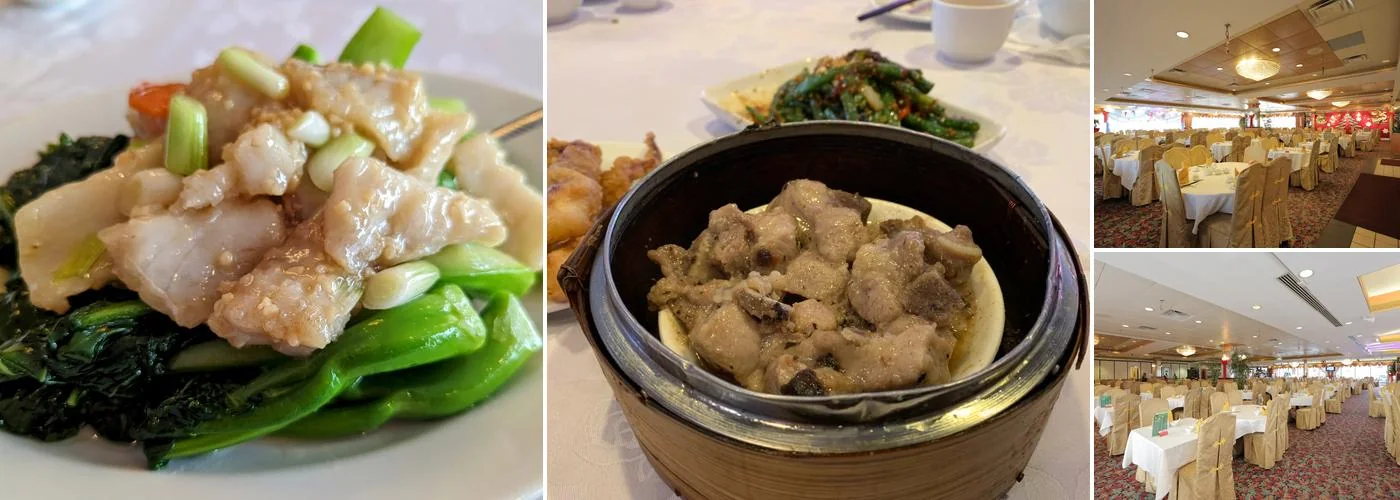 A montage of Emerald Chinese Restaurant’s dishes and dining room
