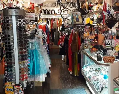 Costume accessories and supplies inside Candy’s Costume Shop