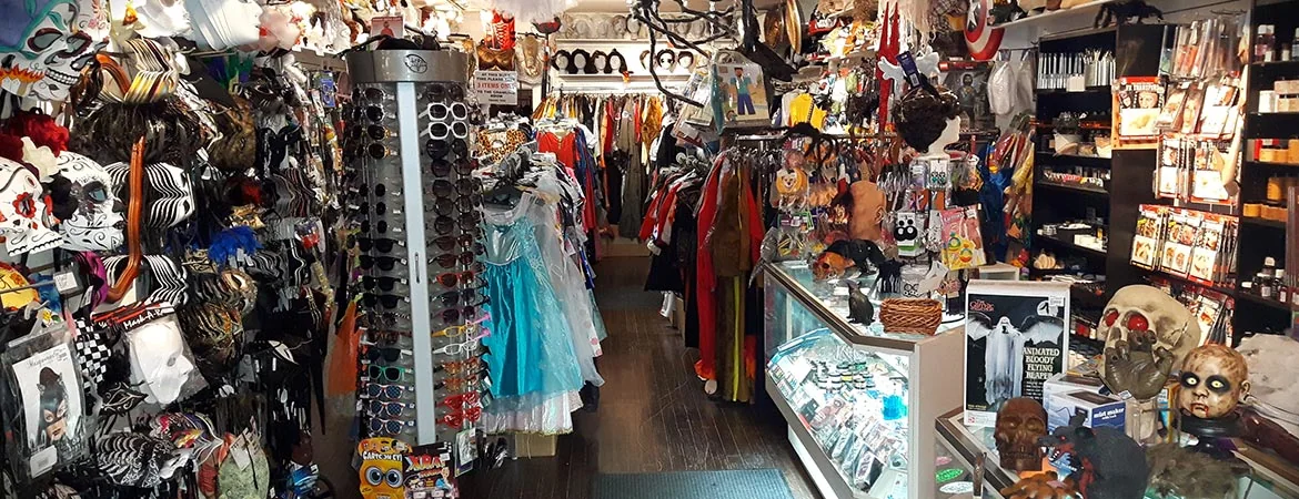Costume accessories and supplies inside Candy’s Costume Shop