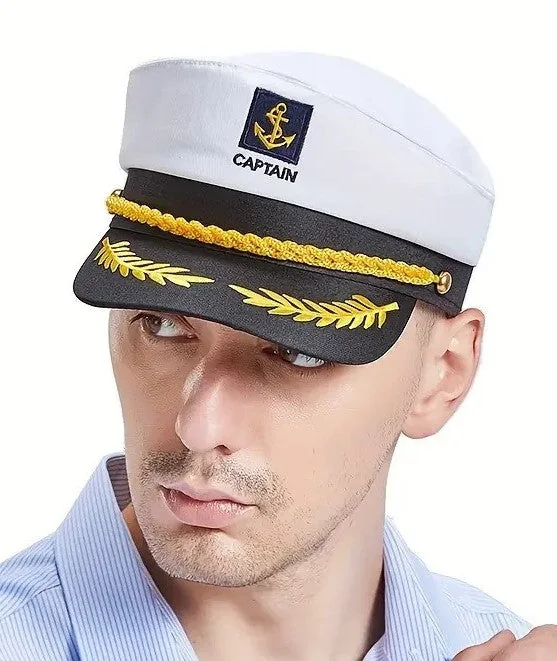 Product photograph showing deluxe captain hat