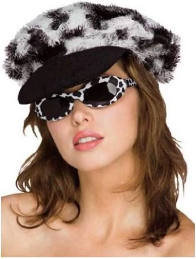 Product photograph showing disco 70's unisex hat with glasses