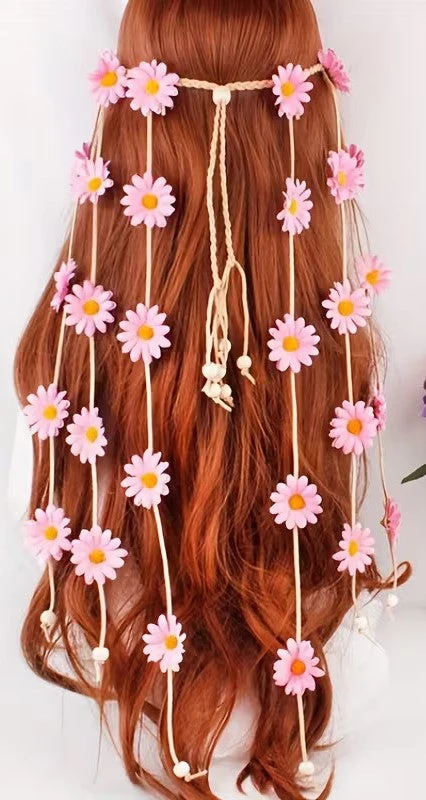 Product photograph showing hippie flower headband