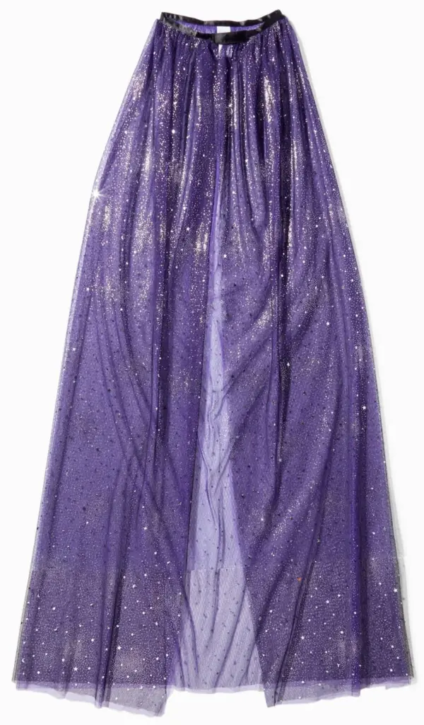 Product photograph showing purple sparkle cape adult