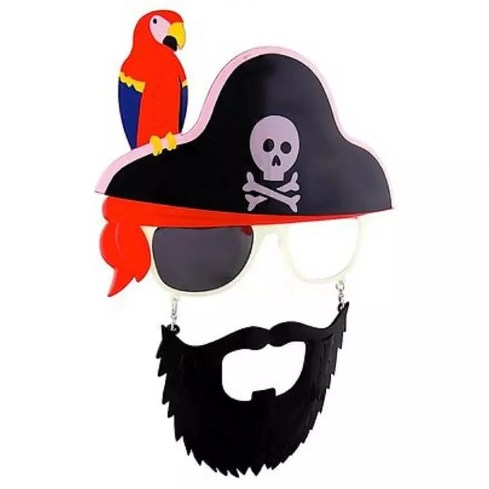 Product photograph showing sunstash pirate glasses with attached beard