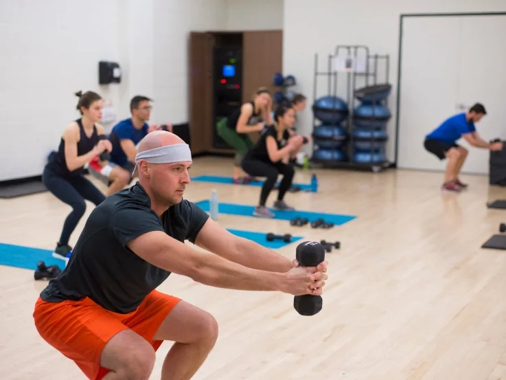 A group fitness class at Toronto Metropolitan University