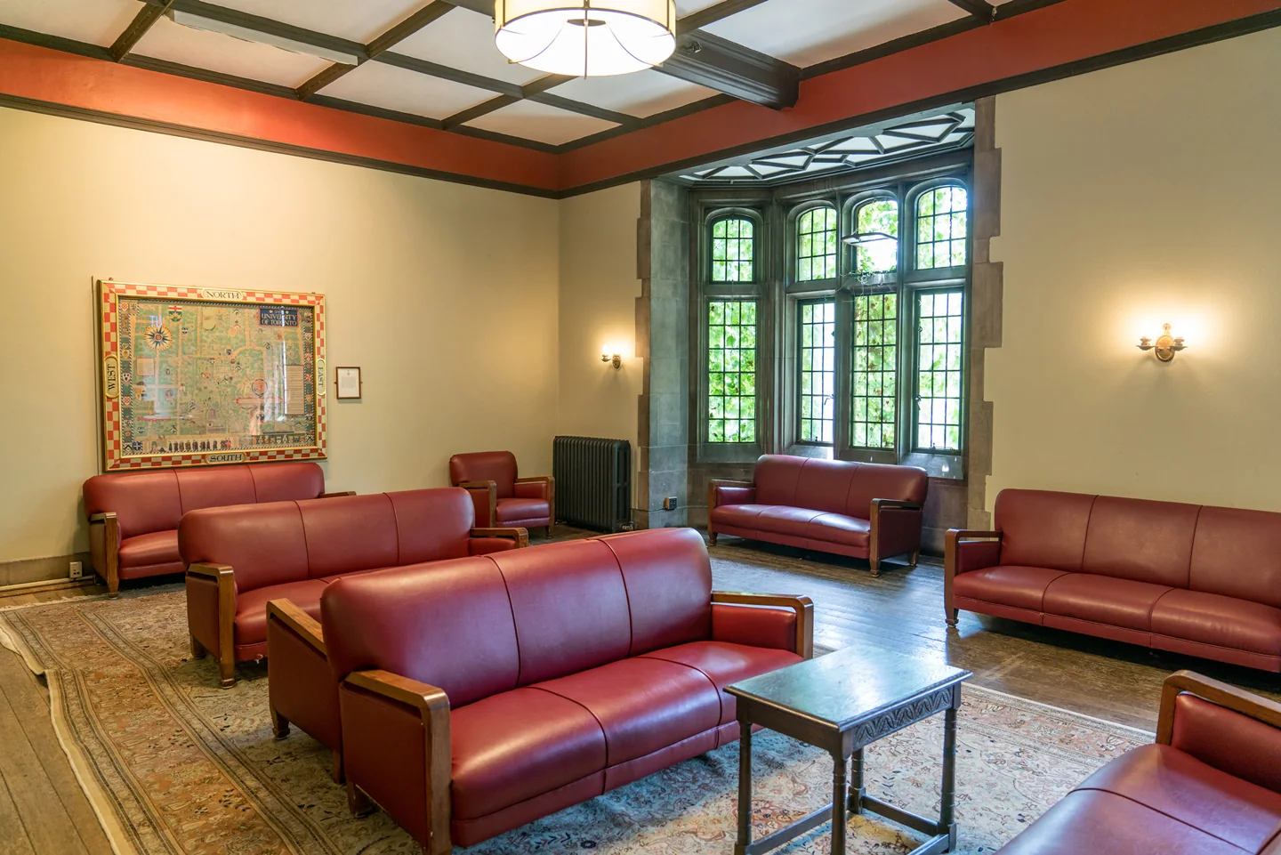 Tables and chairs in the Hart House Map Room