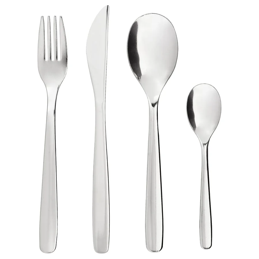 Stainless steel forks, knives and spoons