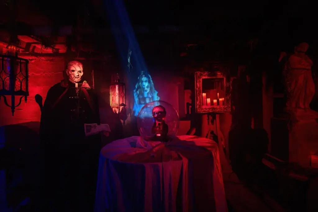 A staged horror room at Legends of Horror
