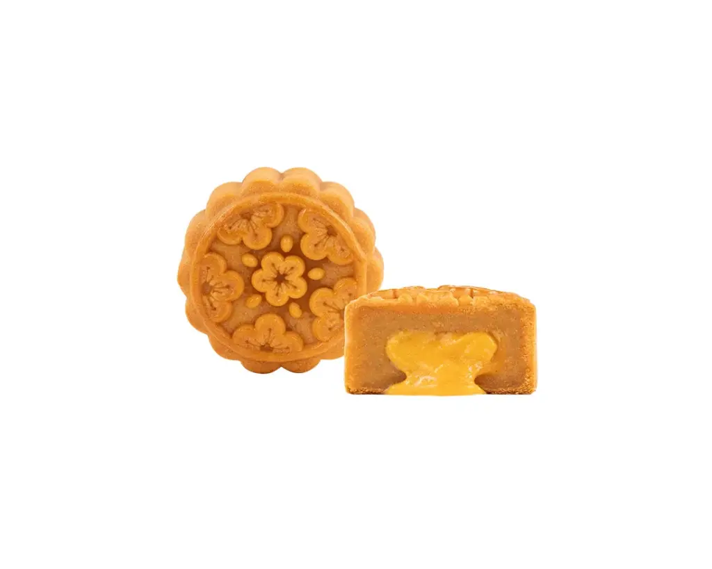 Bake Code mooncake with two salted egg yolks