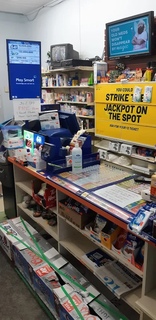 The counter and checkout at Sherwood Tuck Shop