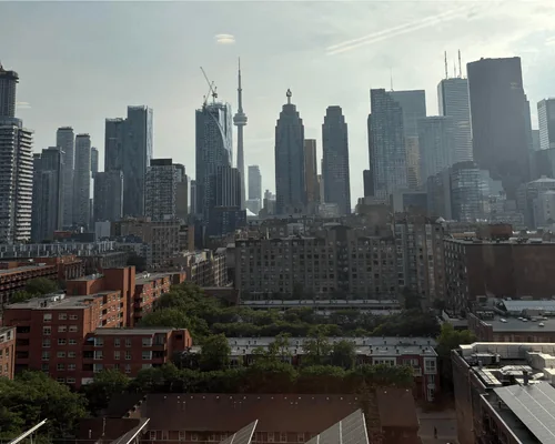 Apartment buildings seen from a Toronto home