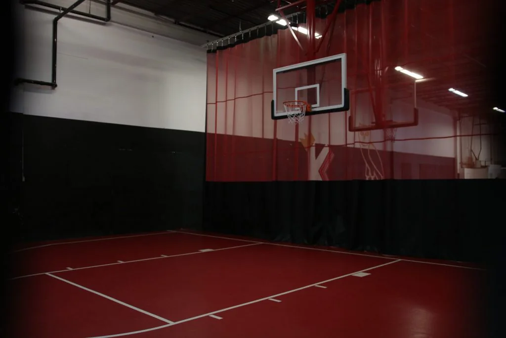 One basketball hoop and a red painted key at Kings Courts Scarborough