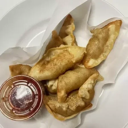 Dumplings with dipping sauce from Korea House’s ordering page