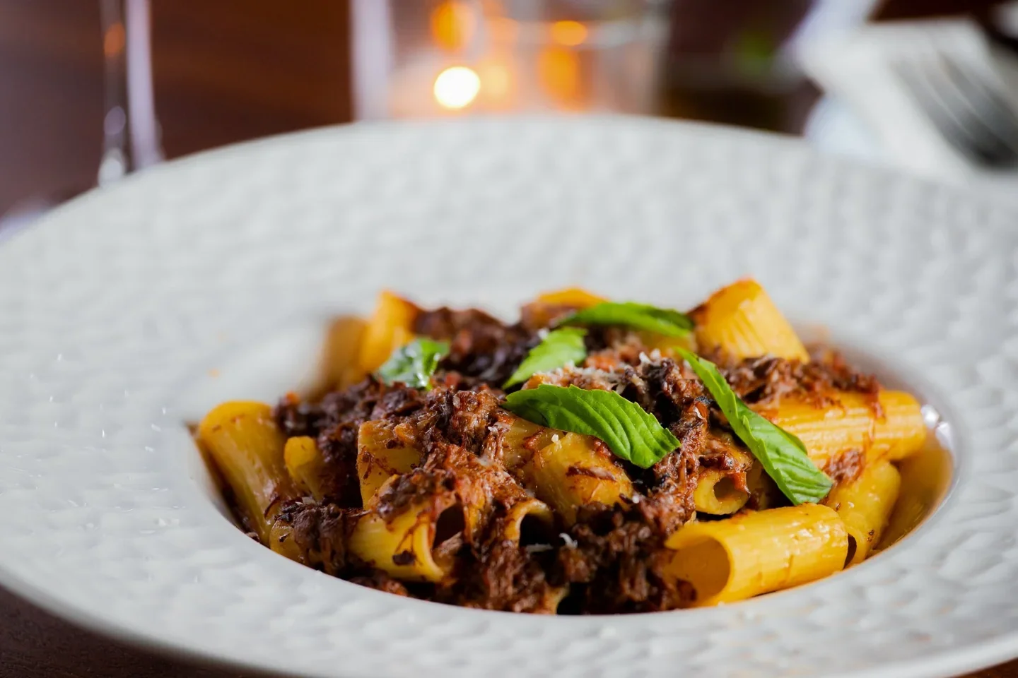 A plated pasta dish at Morgans on the Danforth