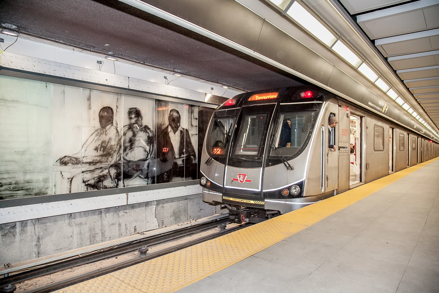 A Toronto Rocket subway train stands at Union Station