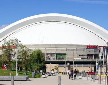Rogers Centre beside the CN Tower in downtown Toronto