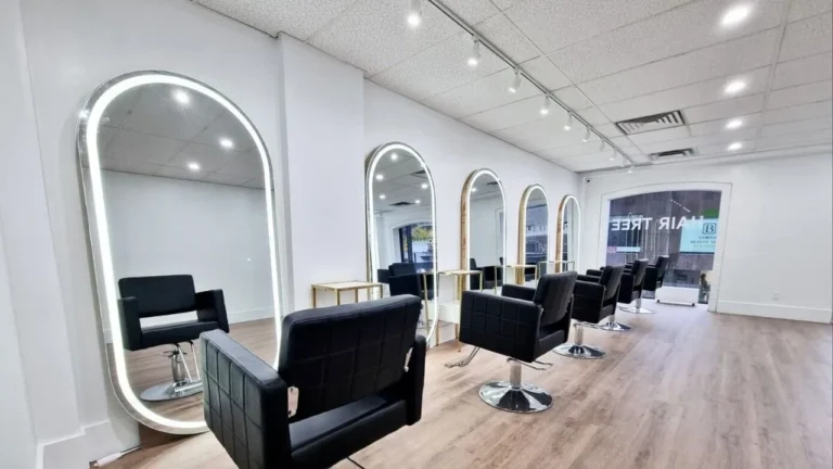 Mirrors and styling chairs at HairTree Yorkville.