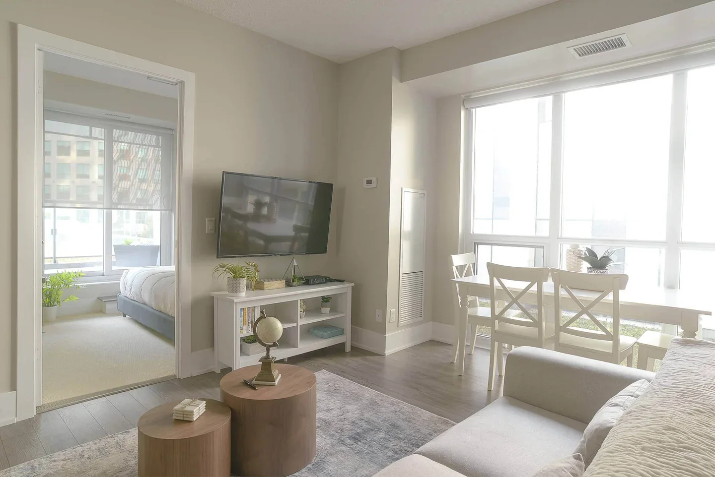 A bright living room after cleaning shown by Maid4Condos