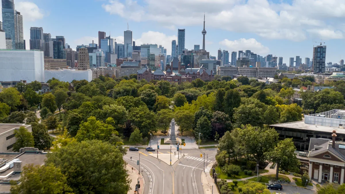 Queen’s Park, the Legislative Building and the Toronto skyline