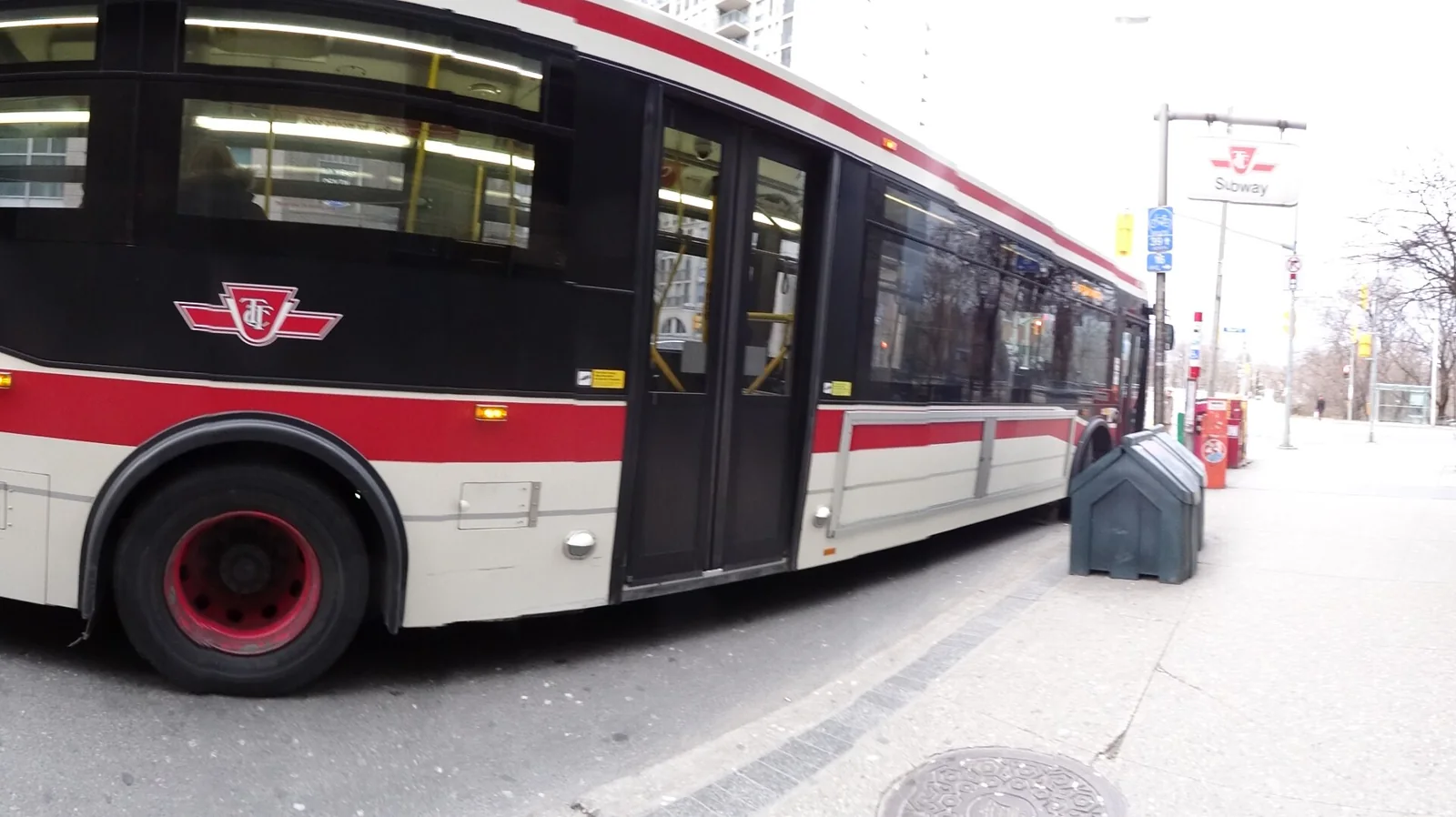 A TTC bus at Bloor and Sherbourne