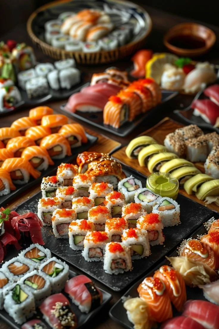 An assortment of sushi rolls and nigiri at Sushi 4 U