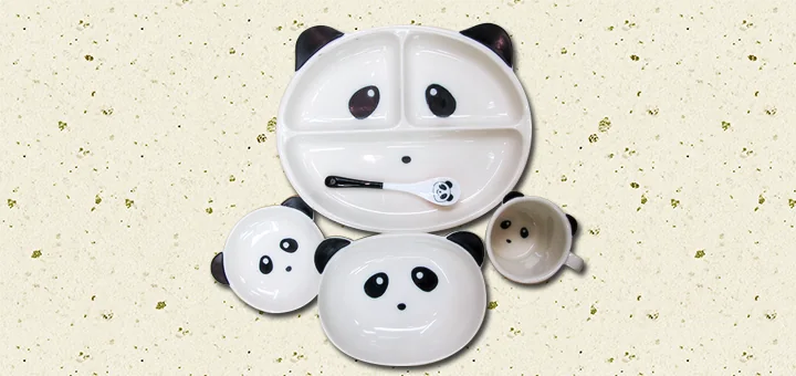 Panda-shaped dishes sold by Sanko