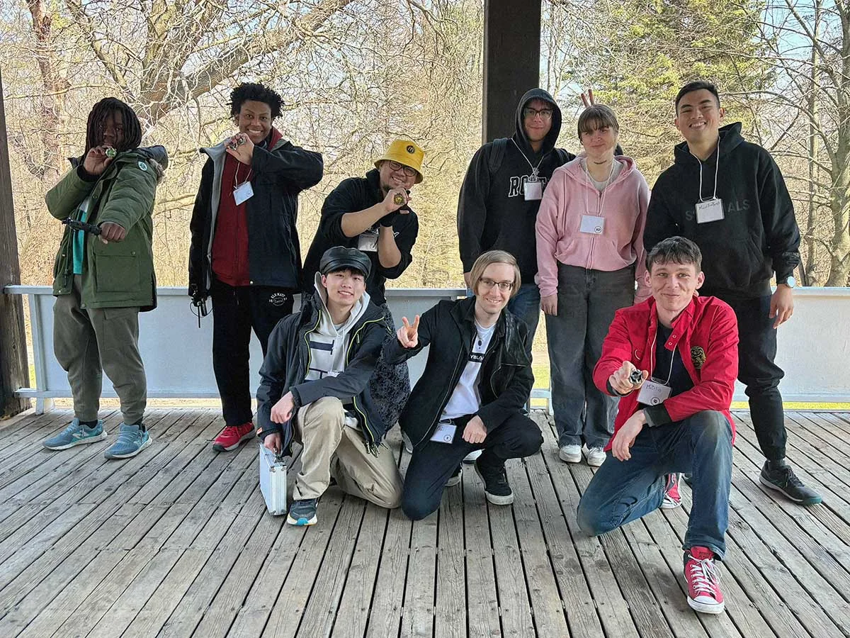 Ontario Beyblade community members posing together outdoors