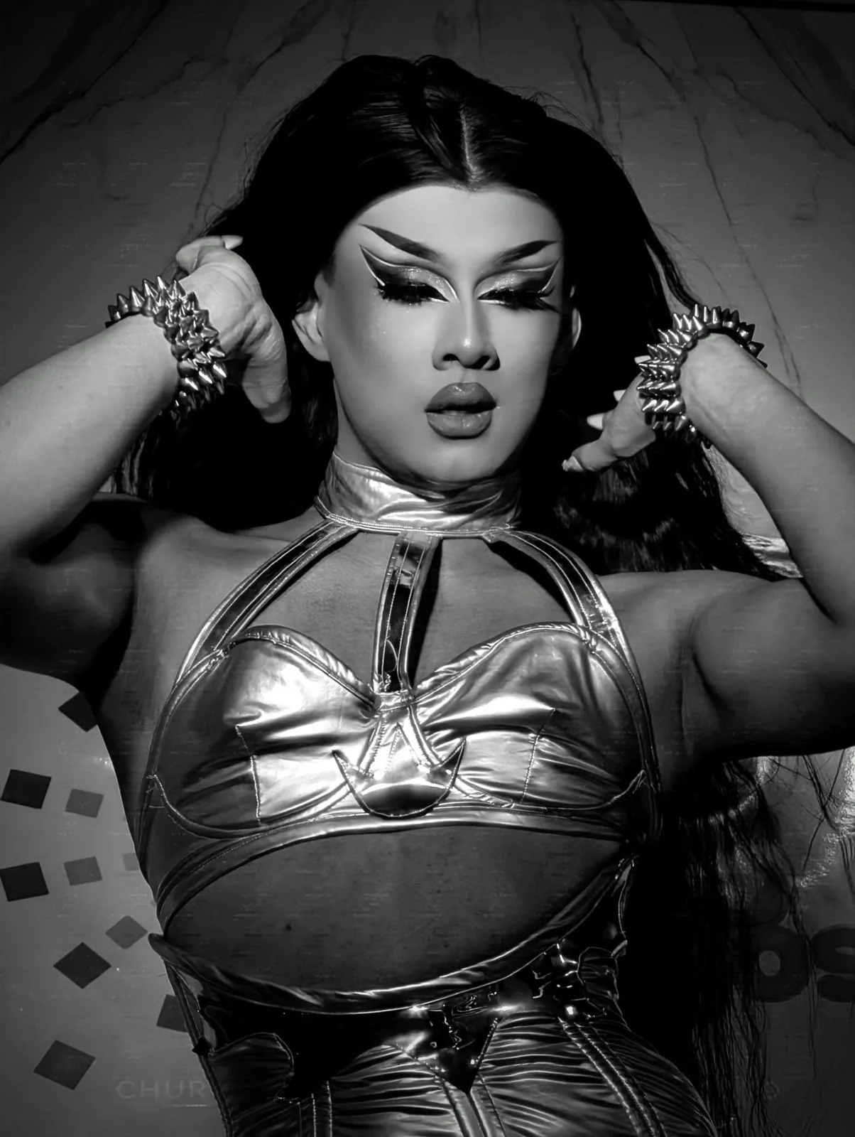 Lena Di Matrix in a metallic costume at Crews & Tangos