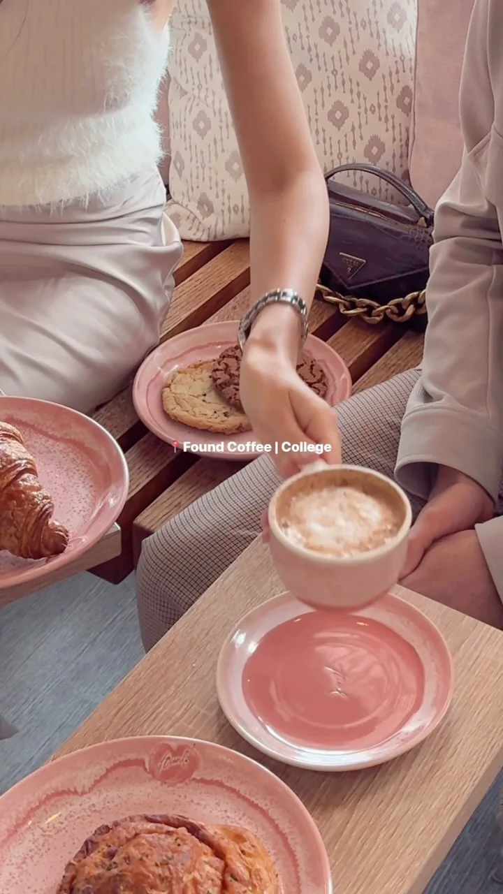 Coffee and pastries on a table at Found’s College Street café
