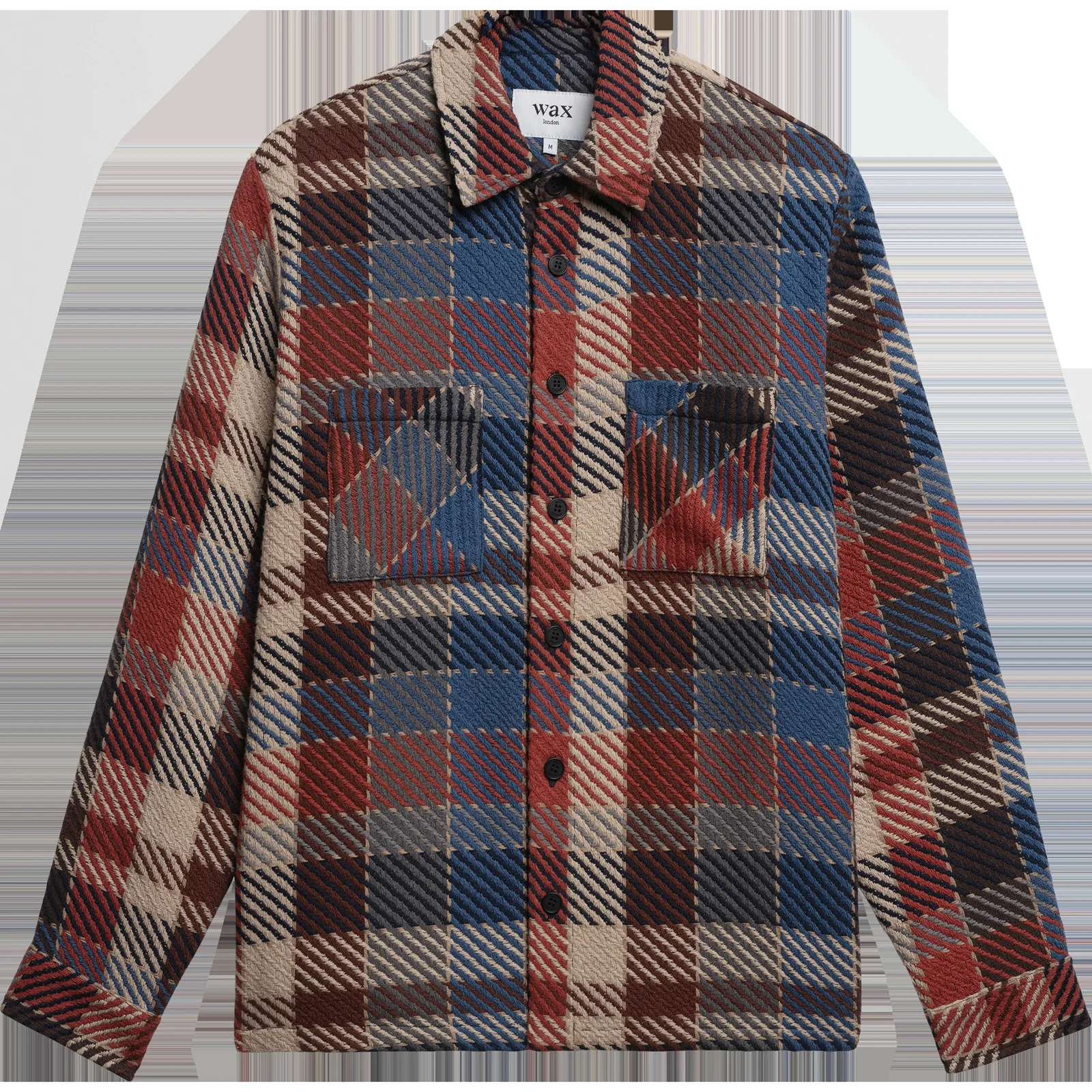 Rust and blue checked Wax London overshirt