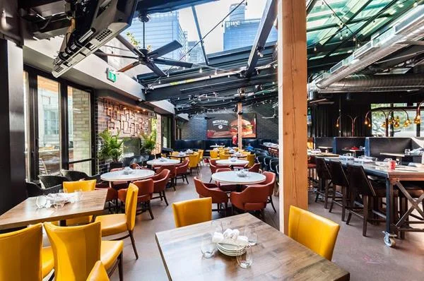 Kellys Landing’s skylit dining space in a 2017 archive photograph