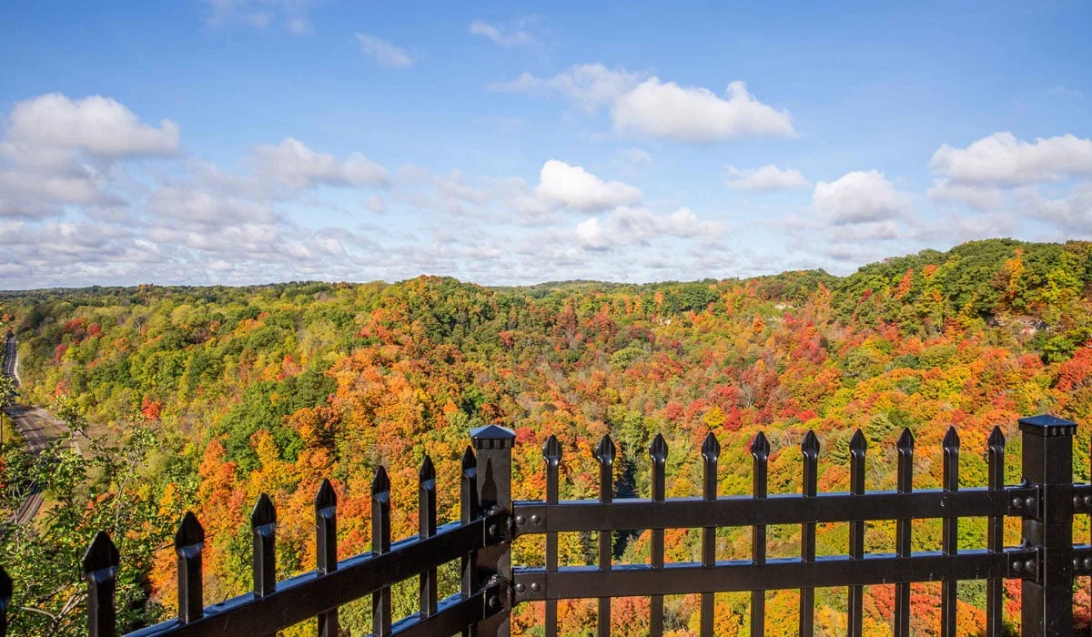 The Spencer Gorge lookout landscape